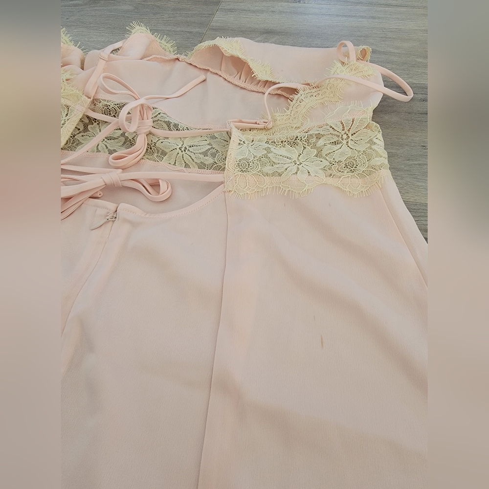 Kimchi Blue Dipped in Lace Satin Slip Midi Dress - Picture 10 of 14